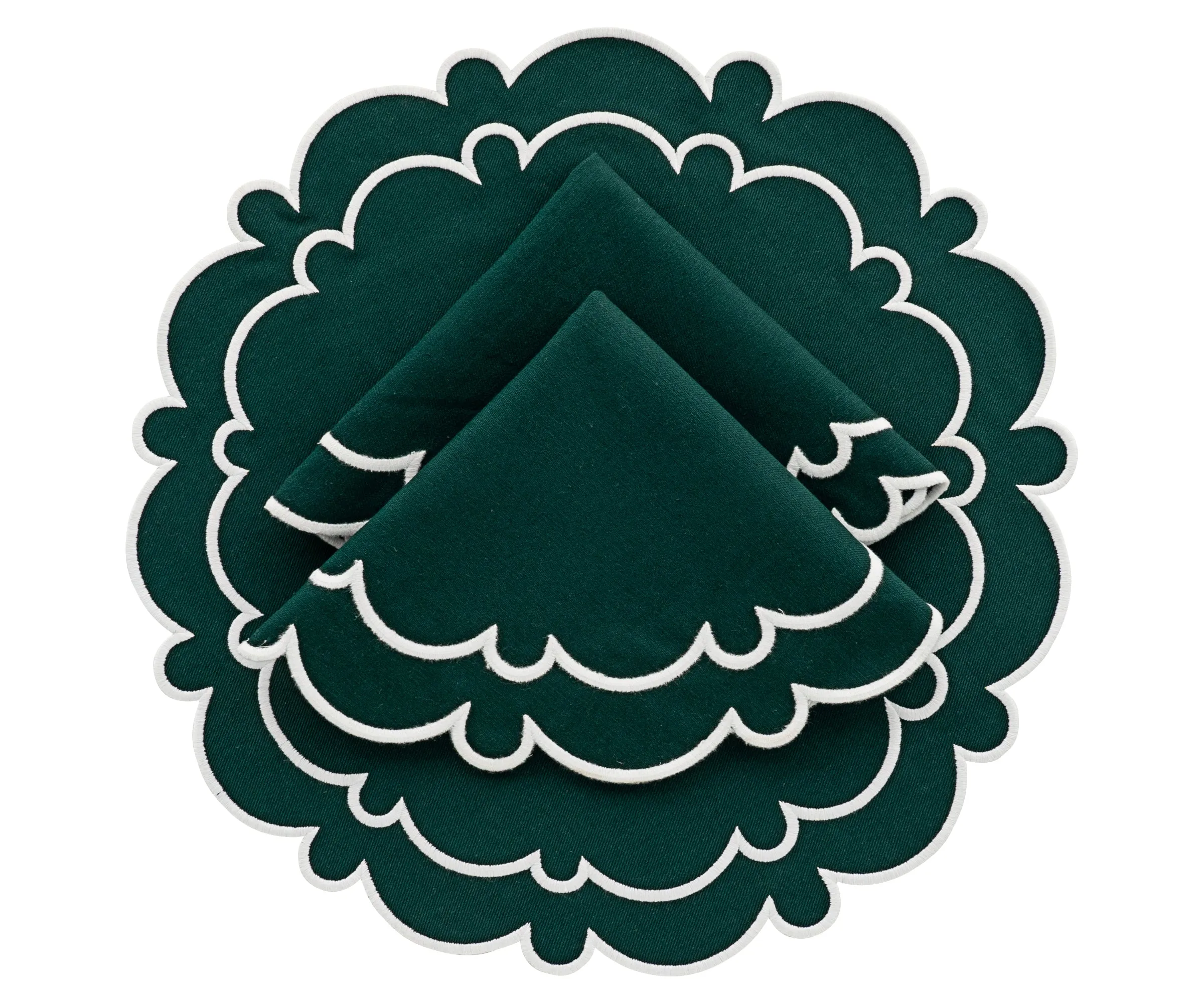 Scalloped Placemats - Round Placemats Set of 4