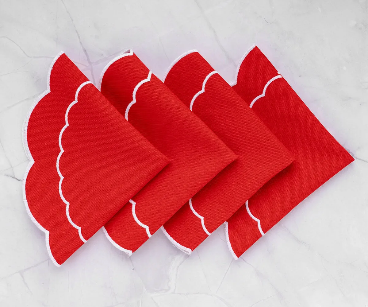 Scalloped Placemats - Round Placemats Set of 4