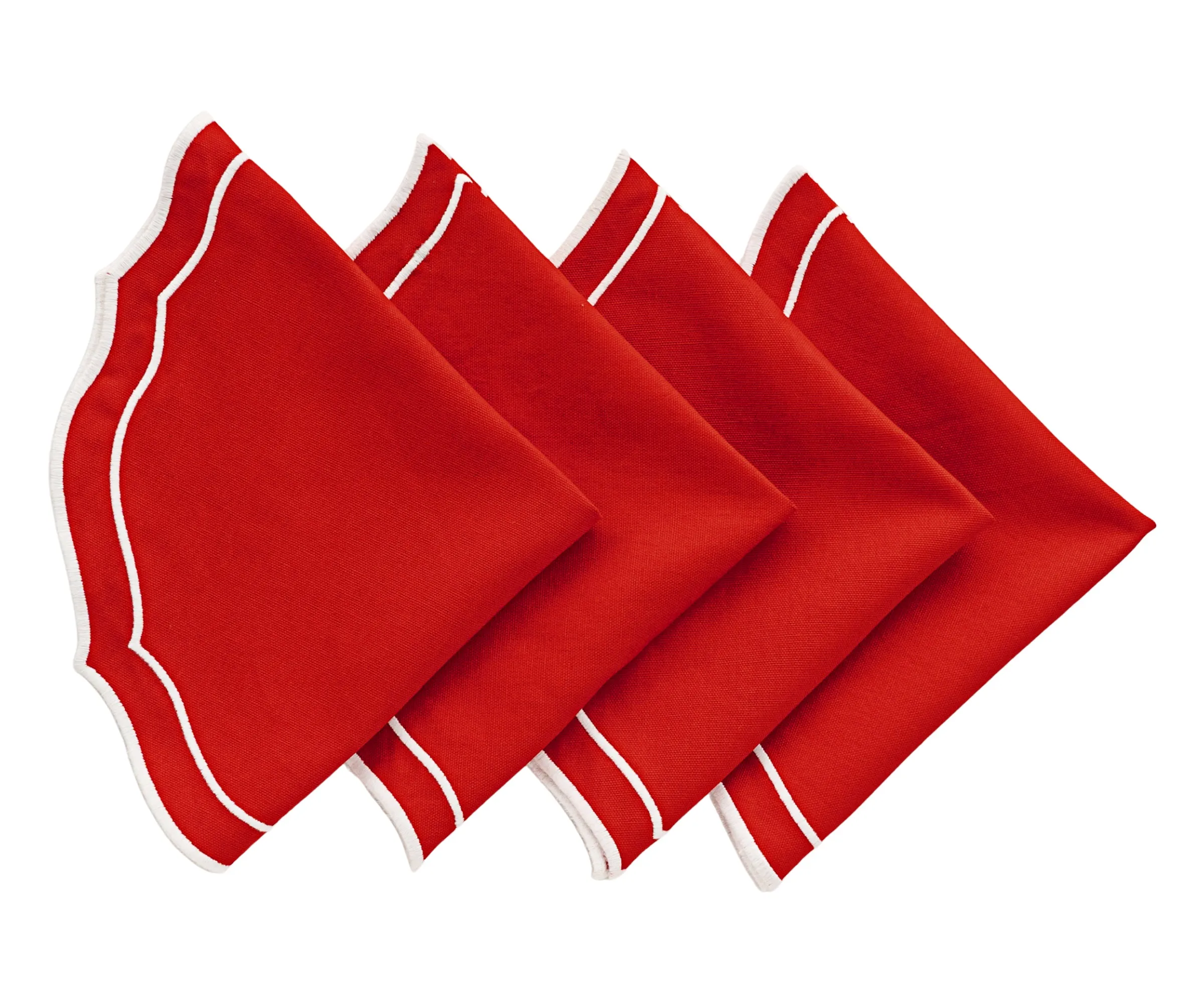 Scalloped Placemats - Round Placemats Set of 4