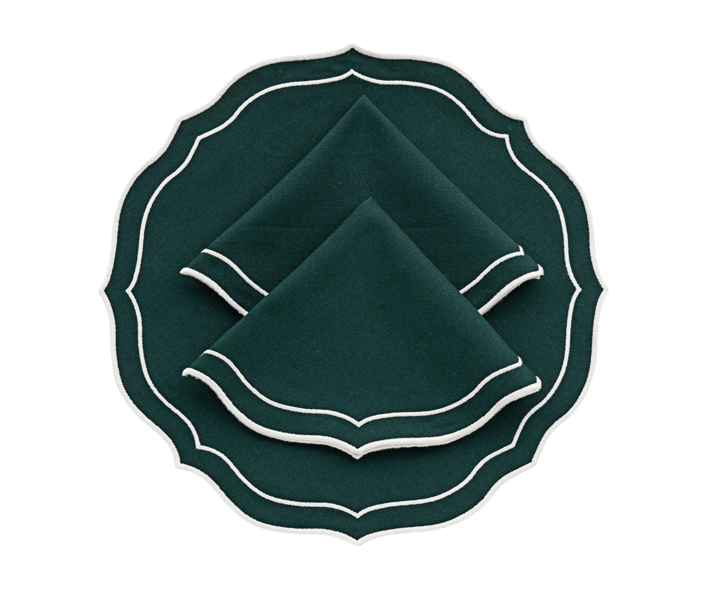 Scalloped Placemats - Round Placemats Set of 4