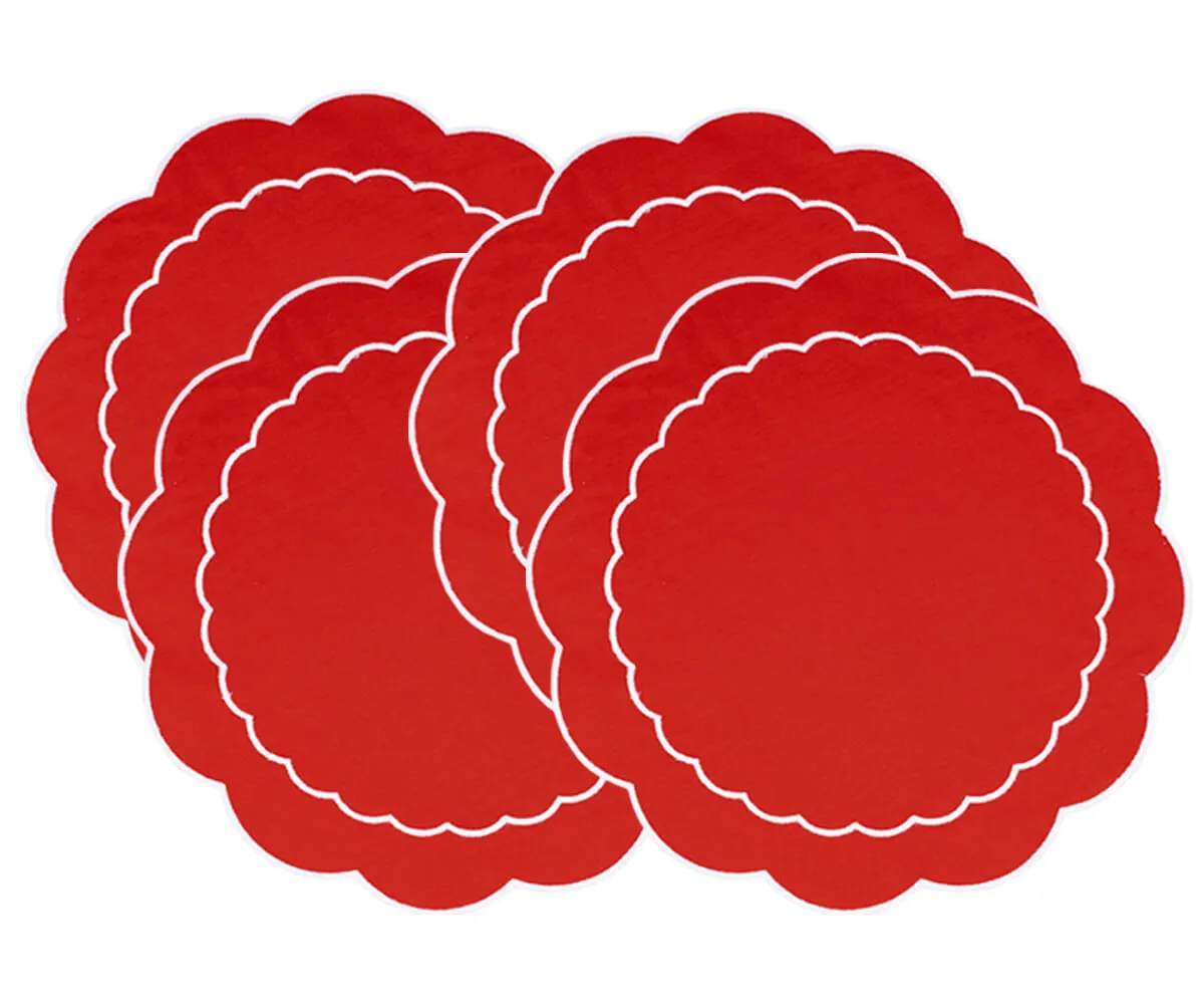 Scalloped Placemats - Round Placemats Set of 4