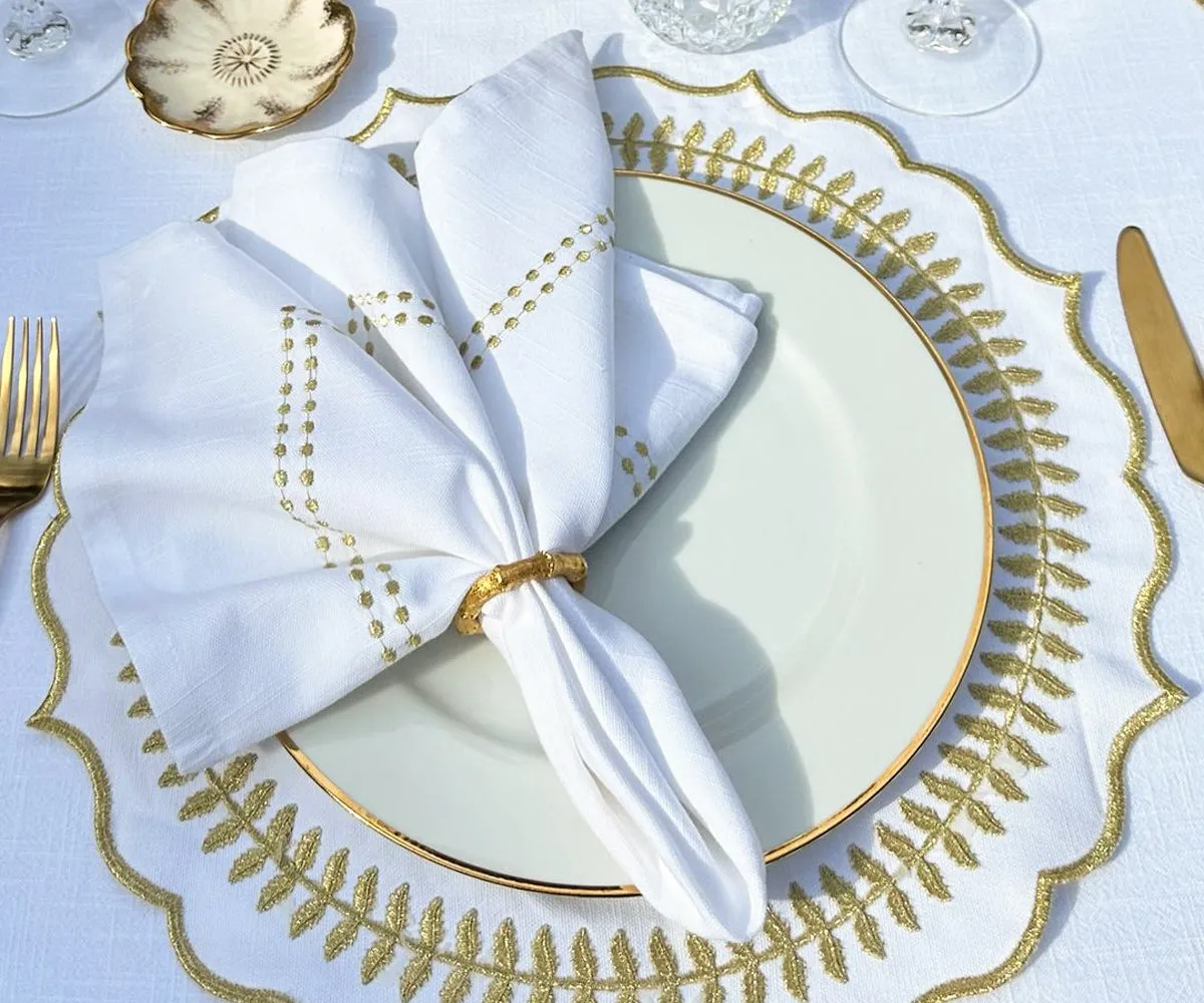 Scalloped Placemats - Round Placemats Set of 4