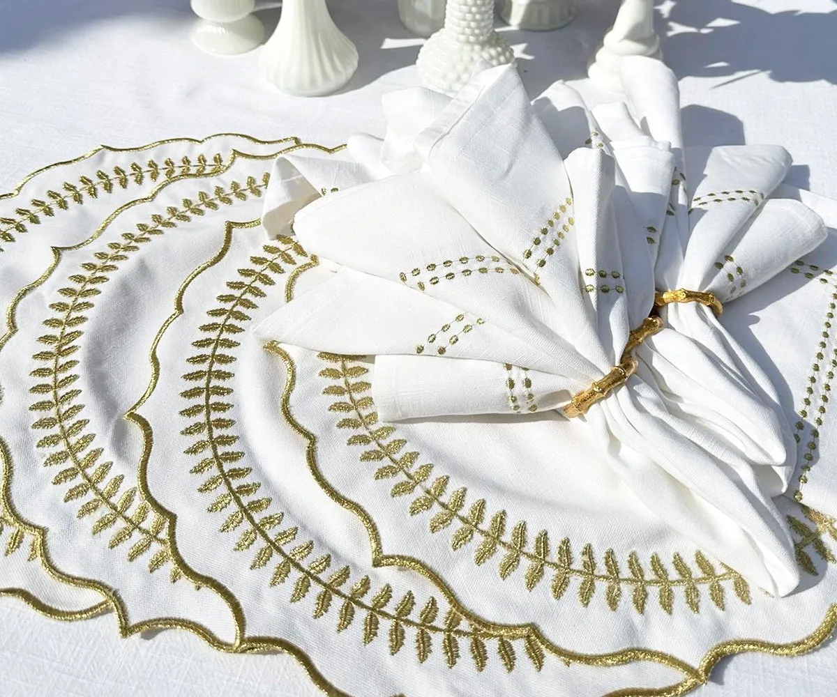 Scalloped Placemats - Round Placemats Set of 4