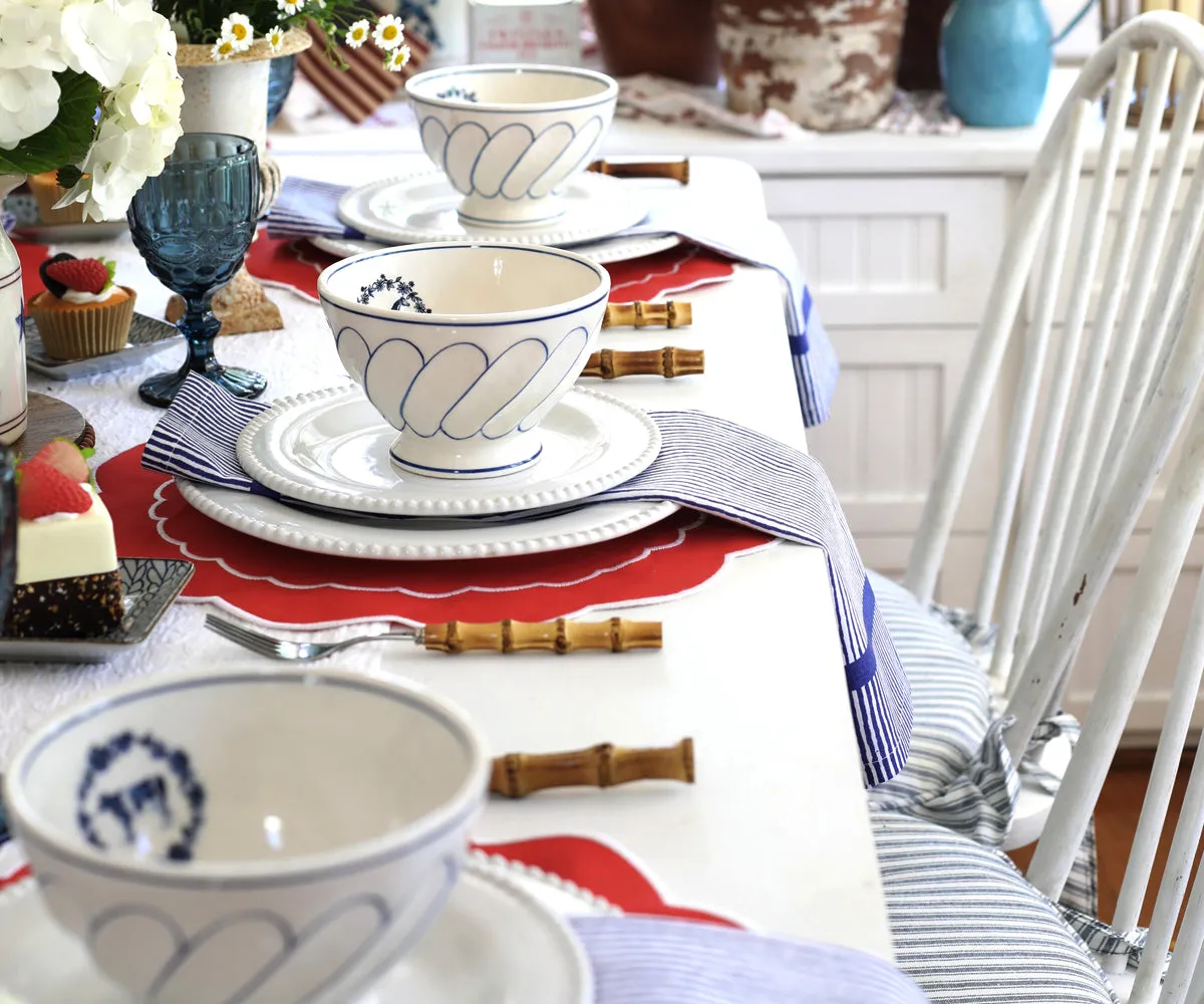 Scalloped Placemats - Round Placemats Set of 4