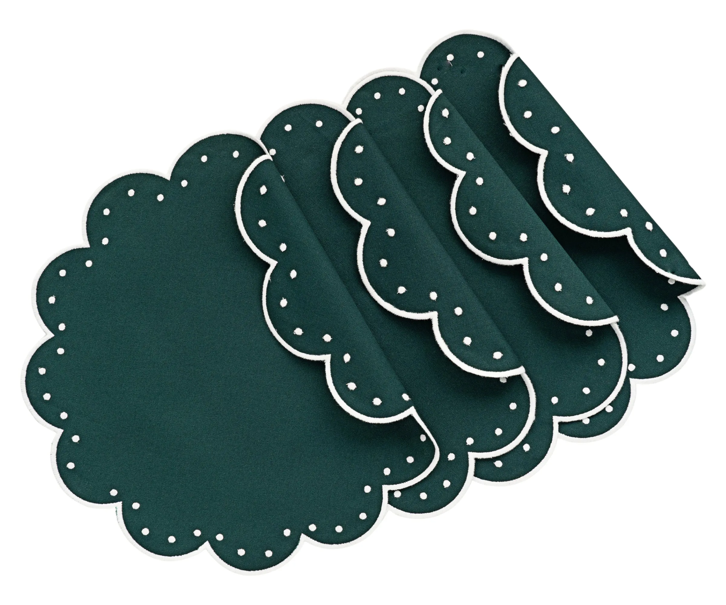 Scalloped Placemats - Round Placemats Set of 4