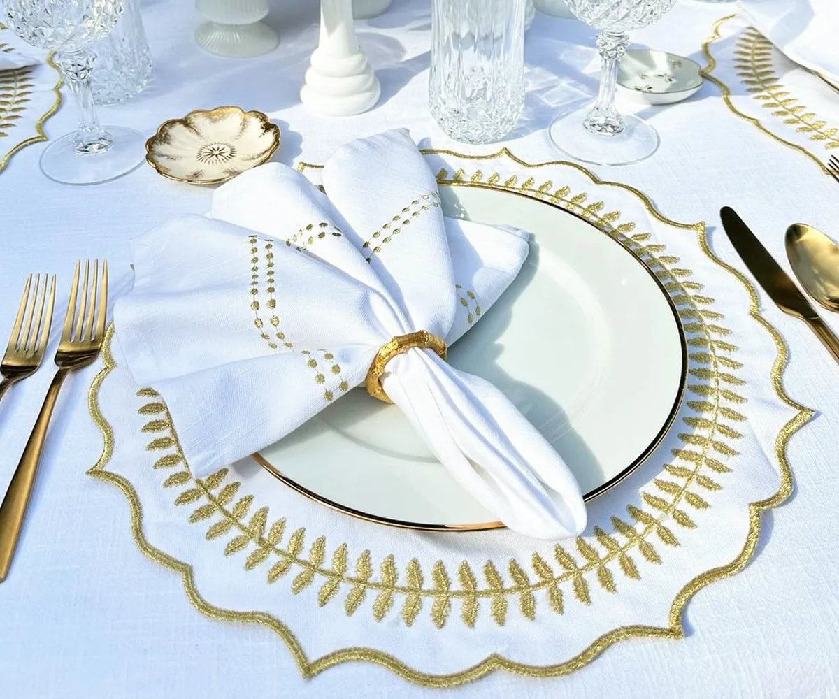 Scalloped Placemats - Round Placemats Set of 4