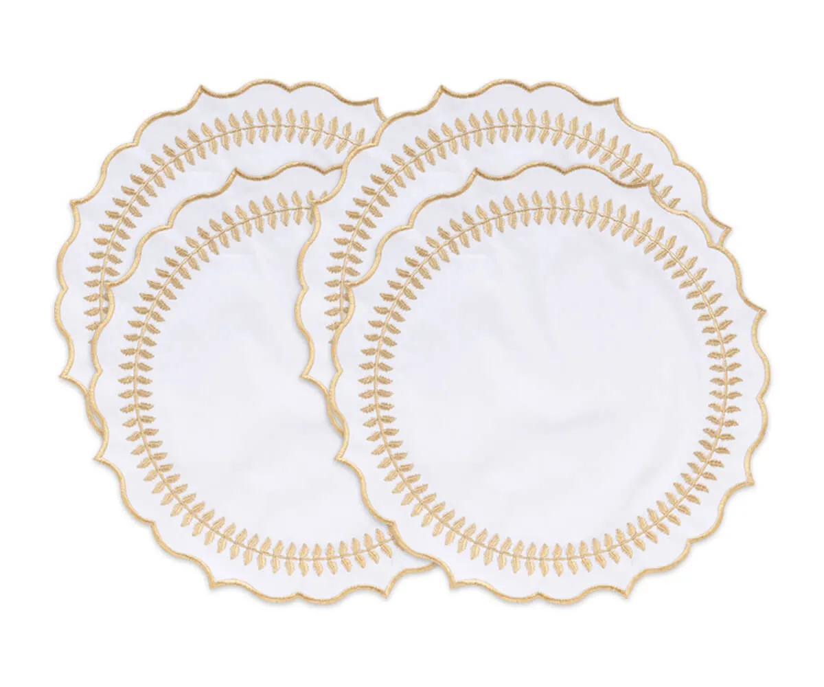 Scalloped Placemats - Round Placemats Set of 4