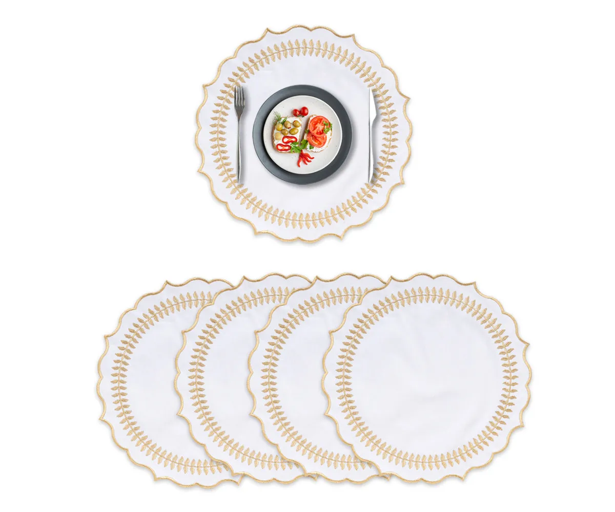 Scalloped Placemats - Round Placemats Set of 4