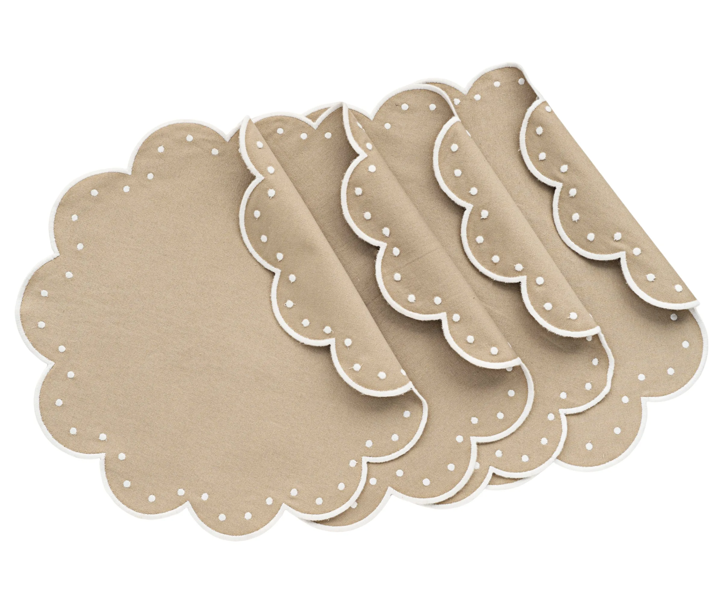 Scalloped Placemats - Round Placemats Set of 4
