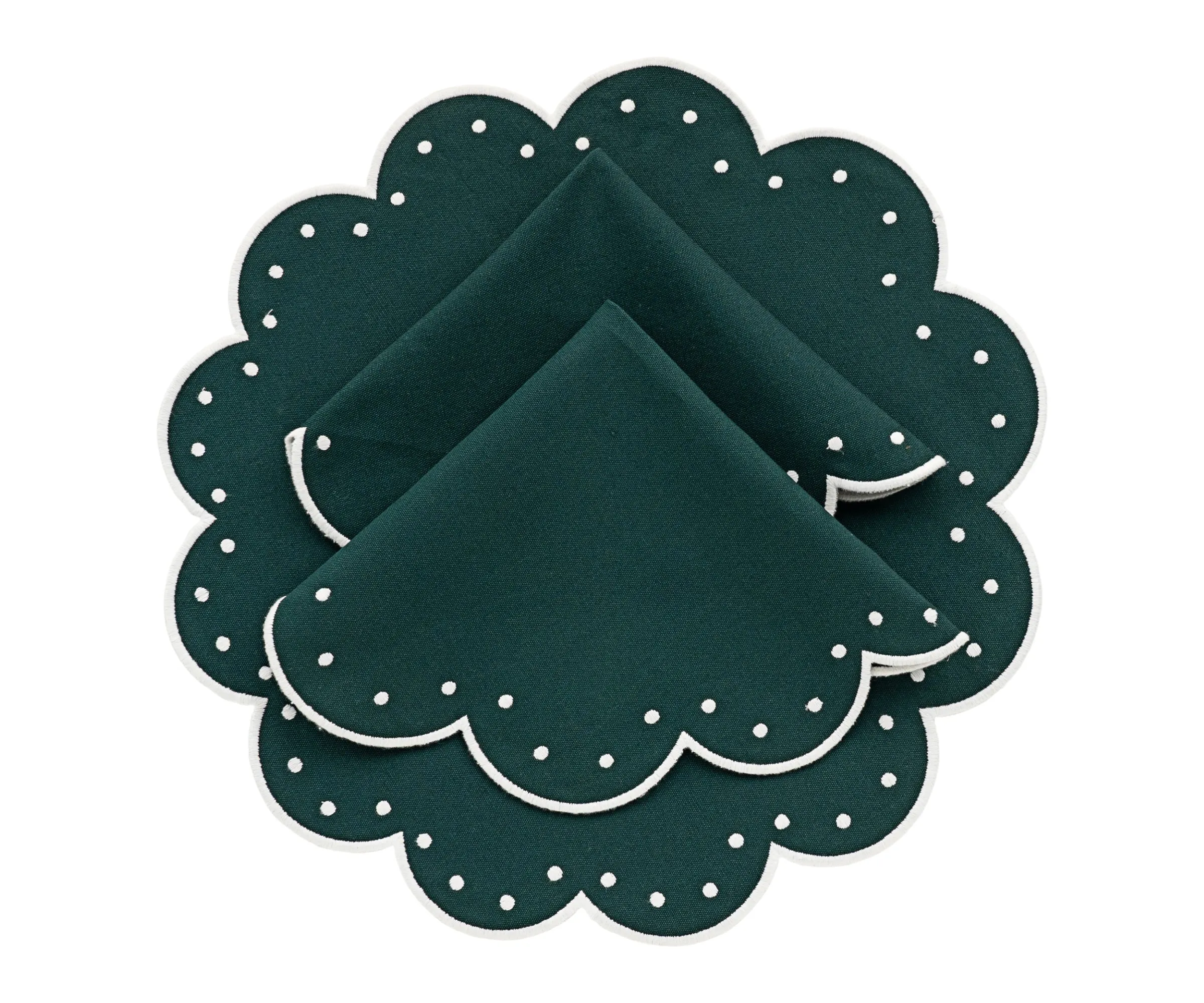 Scalloped Placemats - Round Placemats Set of 4
