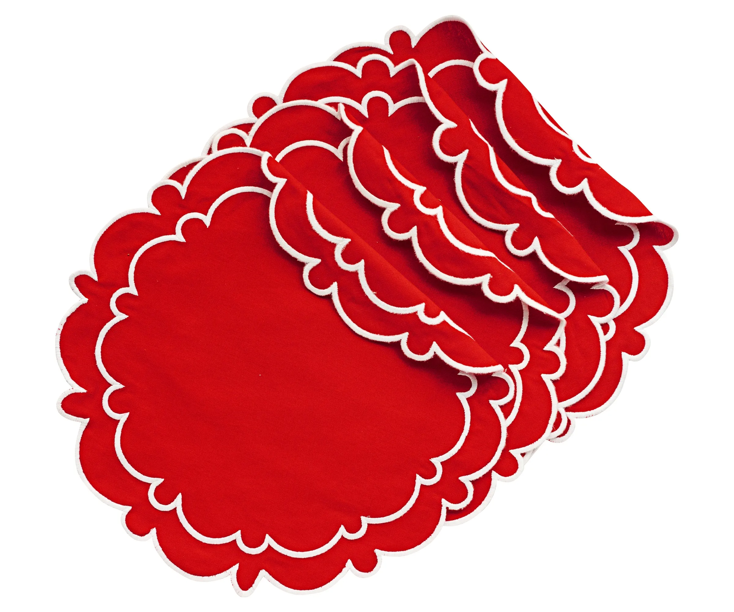 Scalloped Placemats - Round Placemats Set of 4