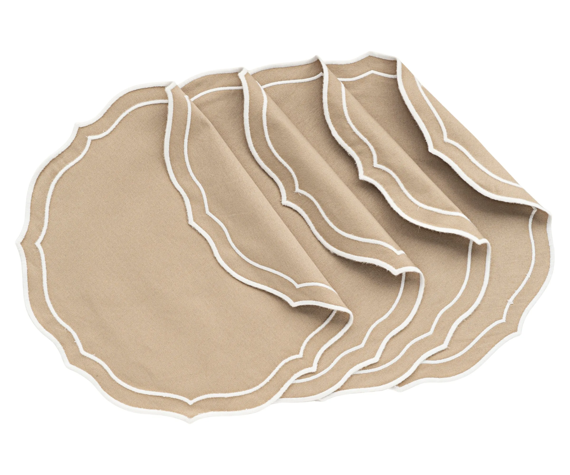 Scalloped Placemats - Round Placemats Set of 4