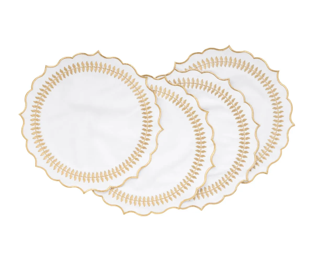 Scalloped Placemats - Round Placemats Set of 4