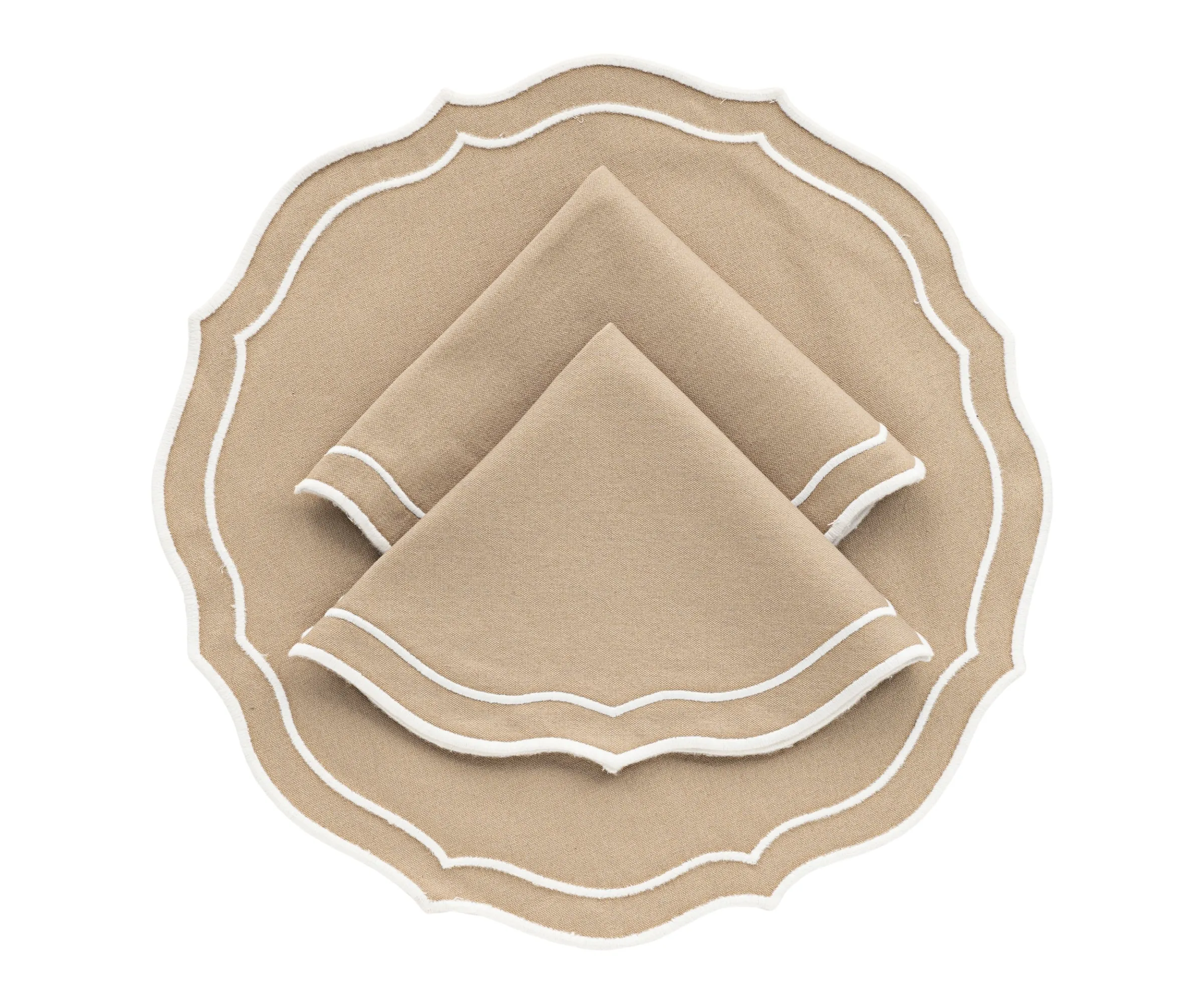 Scalloped Placemats - Round Placemats Set of 4