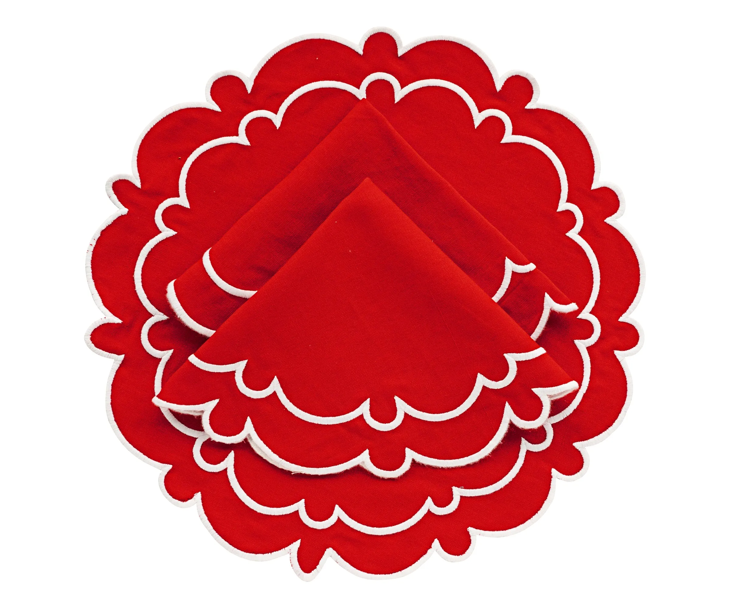 Scalloped Placemats - Round Placemats Set of 4