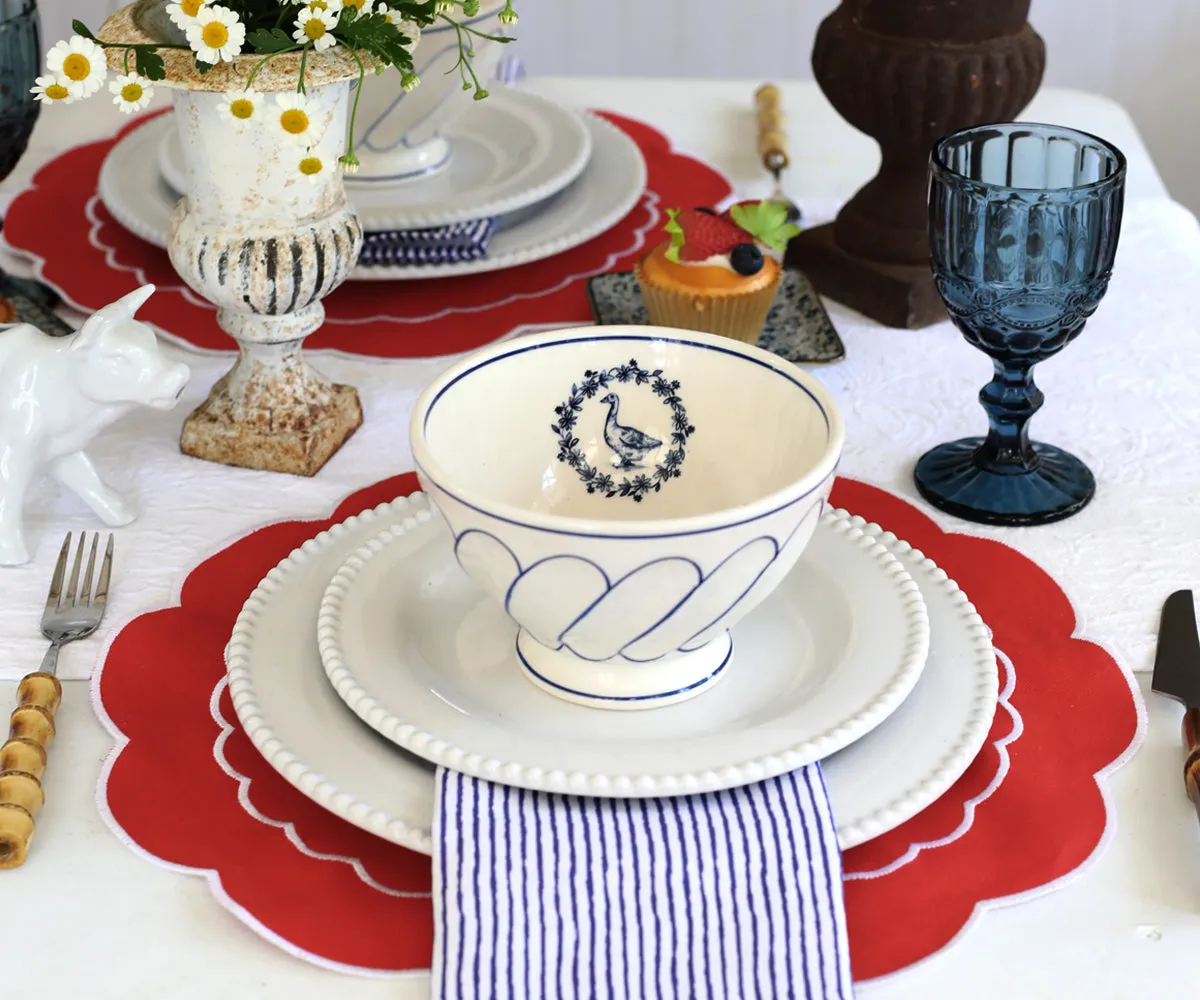 Scalloped Placemats - Round Placemats Set of 4