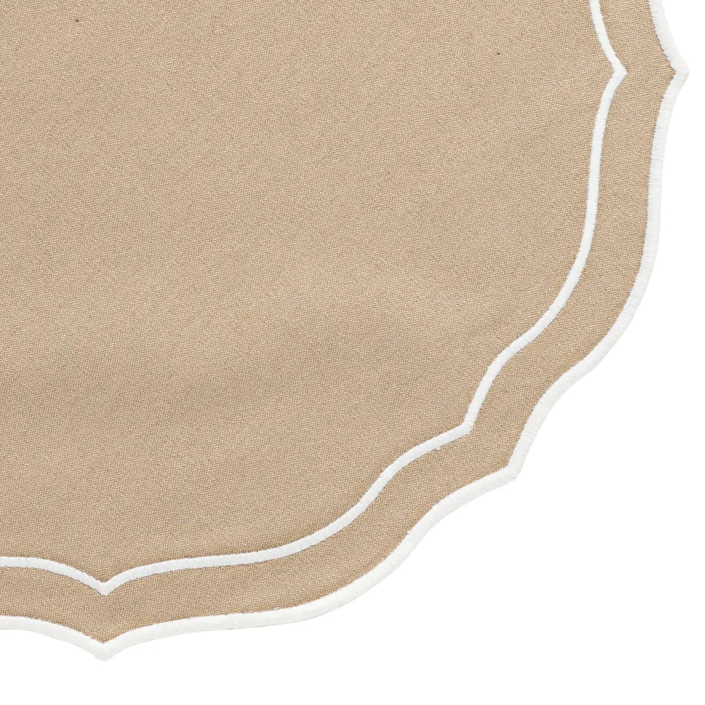 Scalloped Placemats - Round Placemats Set of 4