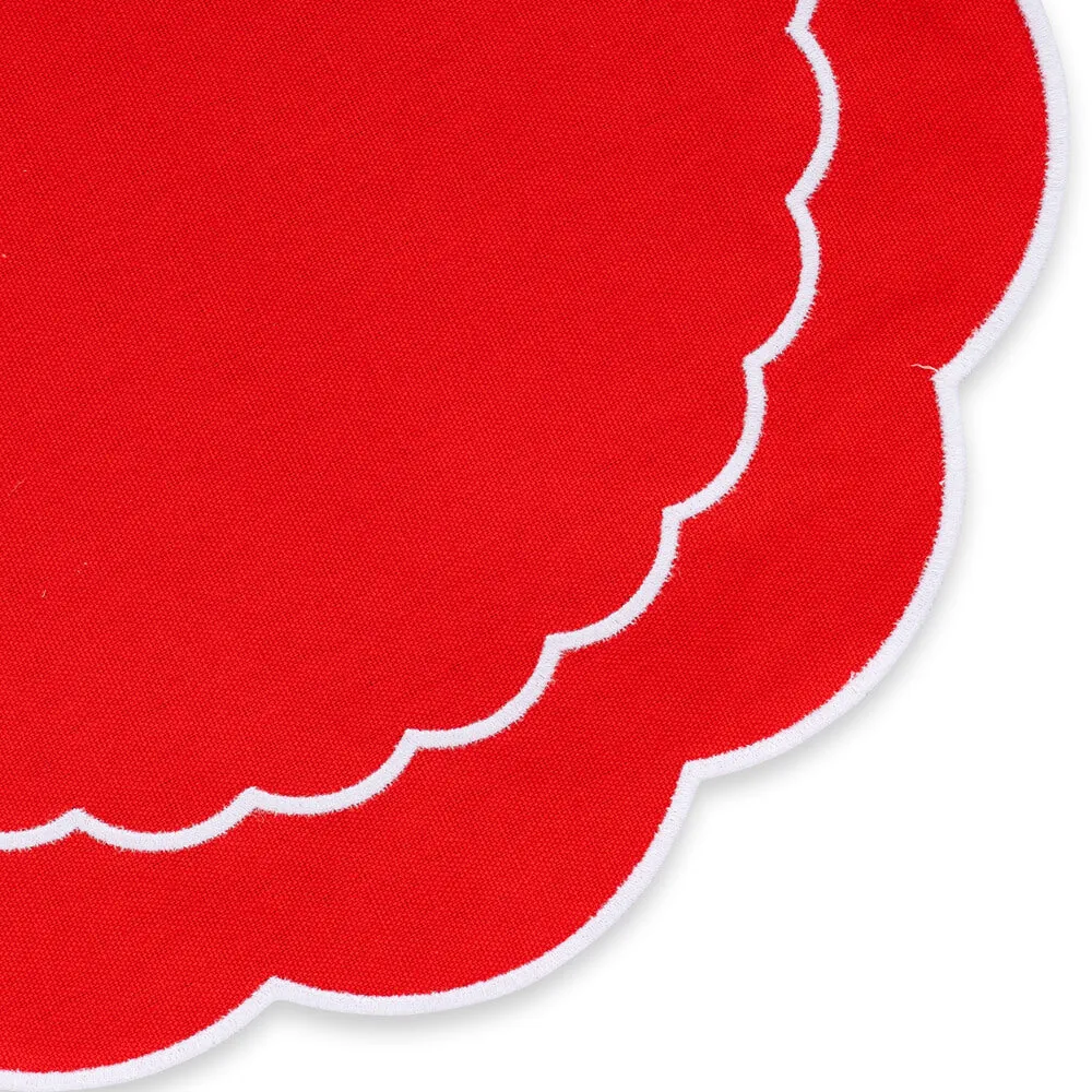 Scalloped Placemats - Round Placemats Set of 4