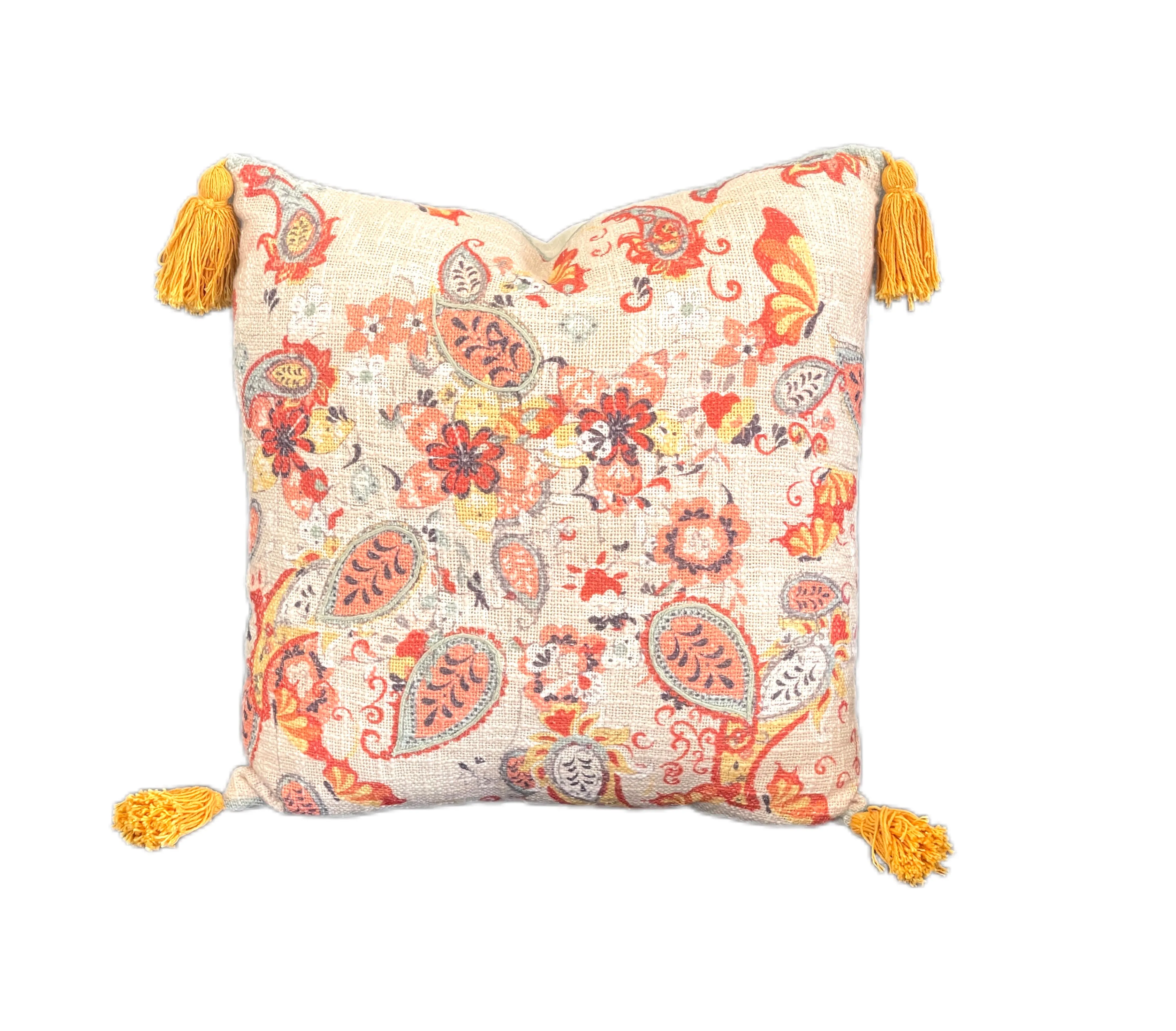 Vintage Paisley Bohemian Embroidered Cotton Bedding Cushion Throw