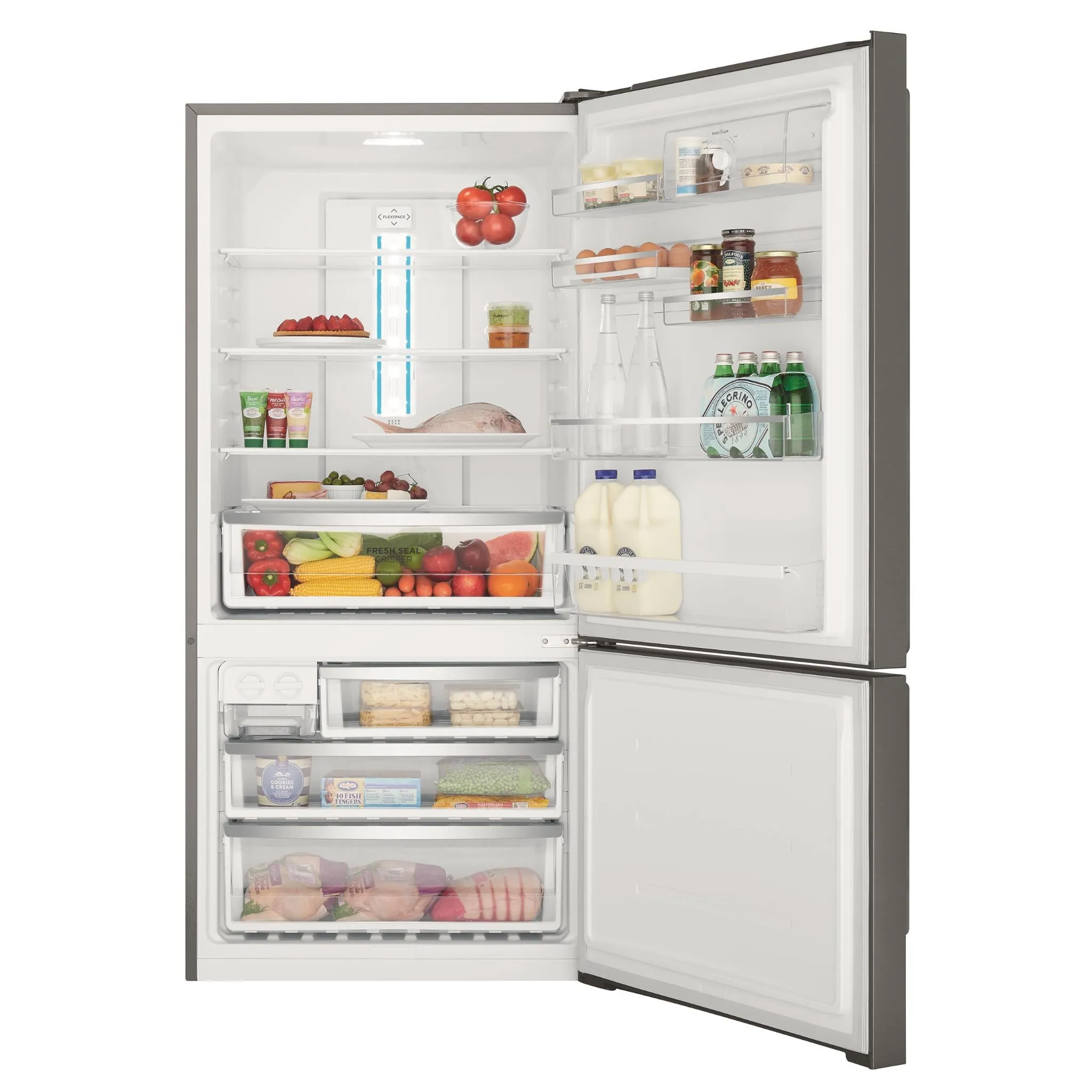 Westinghouse WBE5304BC-R 496L Bottom Mount Fridge (Dark Stainless Steel) [Right]