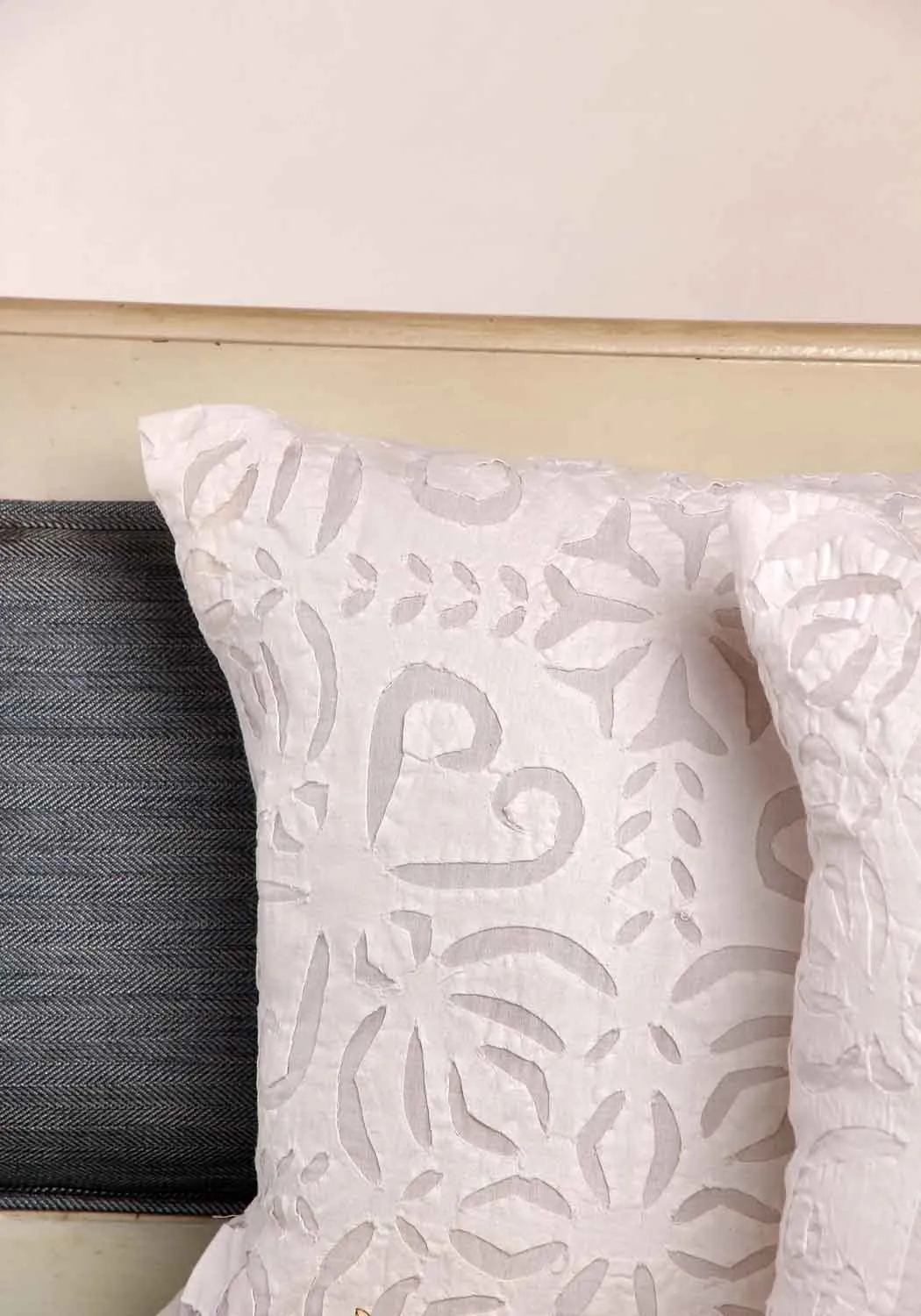White Christmas Applique Cushion Cover